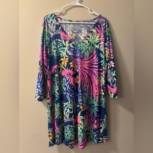 Lilly Pulitzer Erin Dress Indigo All a Glow XL